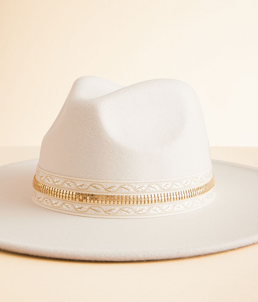 Metallic Banded Panama Hat