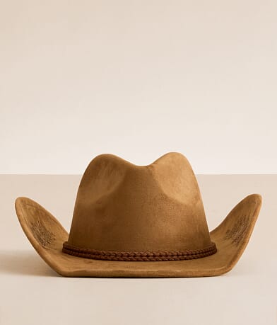 Sterling & Stitch Floral Embroidered Cowboy Hat front view