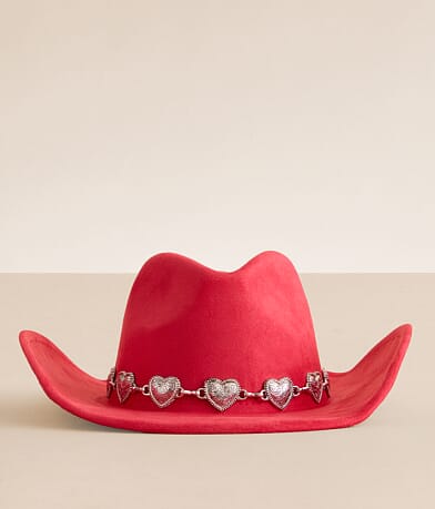 Fame Accessories Heart Concho Cowboy Hat front view