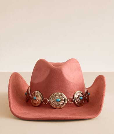 Sterling & Stitch Turquoise Concho Cowboy Hat front view