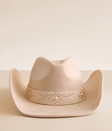 Sterling & Stitch Studded Cowboy Hat front view