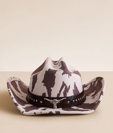 Fame Accessories Zebra Cowboy Hat front view