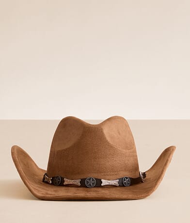 Sterling & Stitch Western Concho Cowboy Hat front view