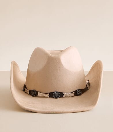 Sterling & Stitch Western Concho Cowboy Hat front view