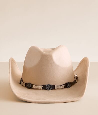 Sterling & Stitch Western Concho Cowboy Hat front view
