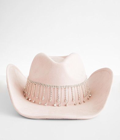  Rhinestone Fringe Cowboy Hat front view