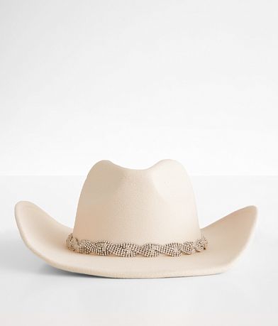 Fame Accessories Rhinestone Band Cowboy Hat front view
