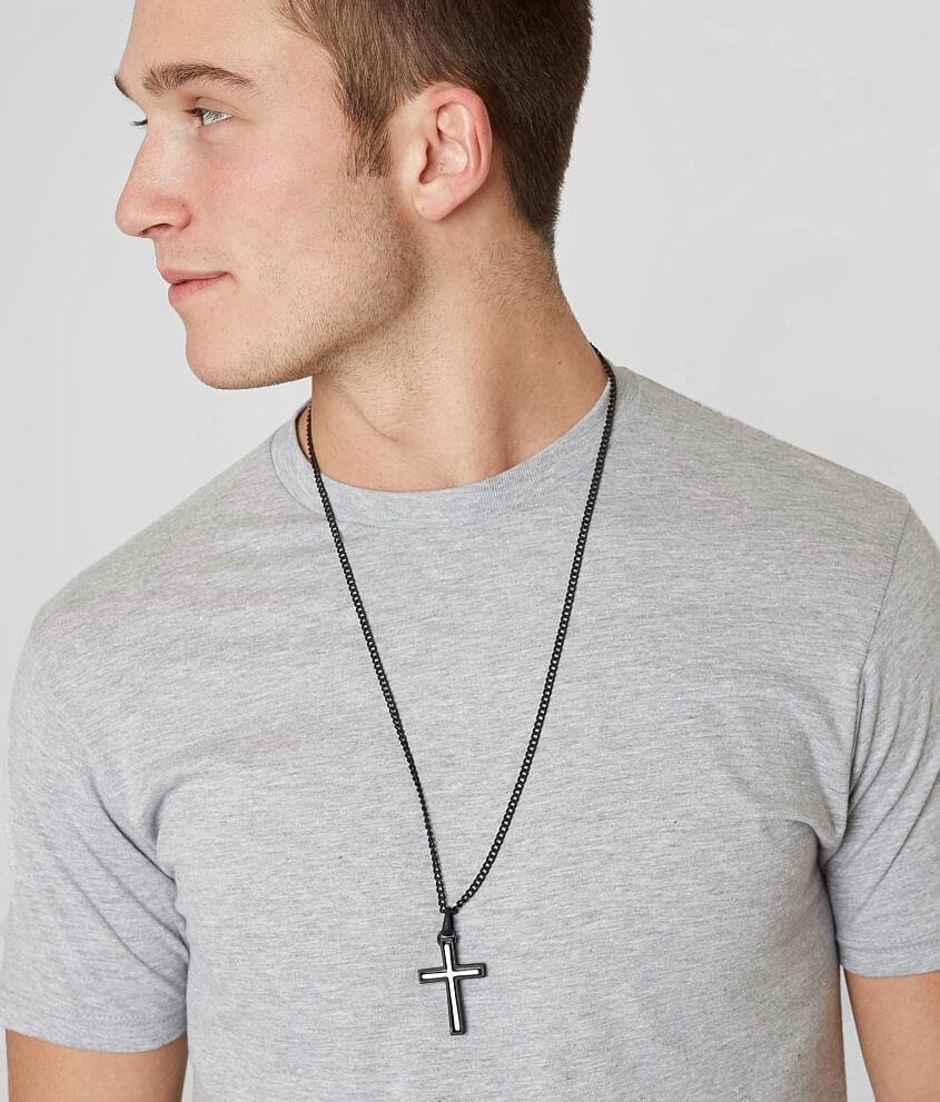 BKE Inset Cross Necklace front view