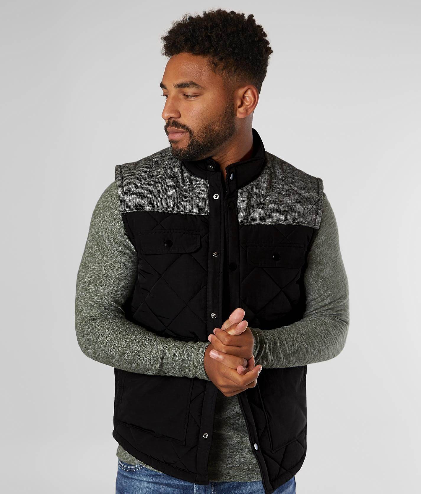 BKE Twill Puffer Vest - Men's Coats/Jackets In Black | Buckle