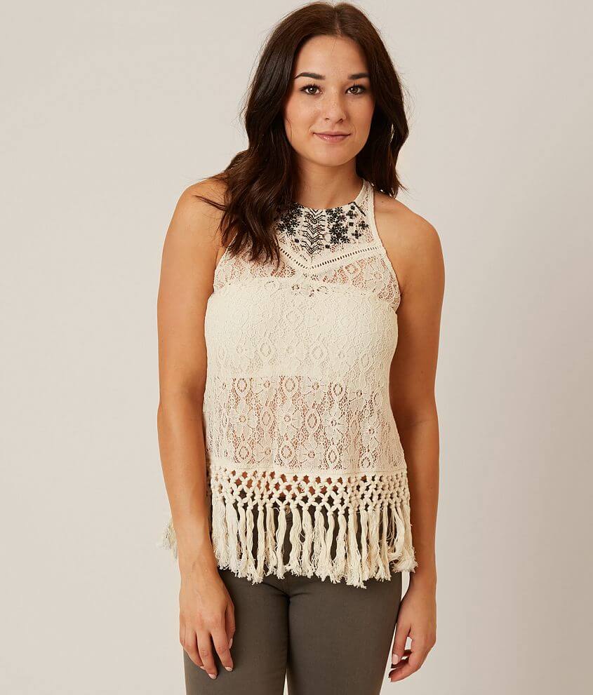 Coco &#43; Jaimeson Lace Tank Top front view
