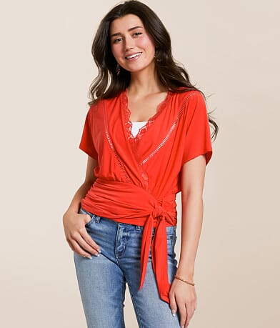 Daytrip Surplice Side Tie Top front view