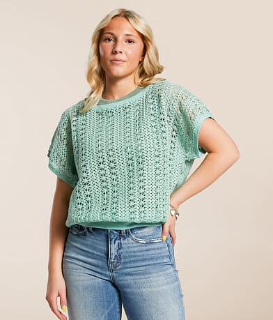 Daytrip Open Stitch Top front view