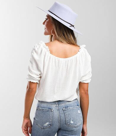 Coco + Jaimeson Ruffled Peasant Top BACK