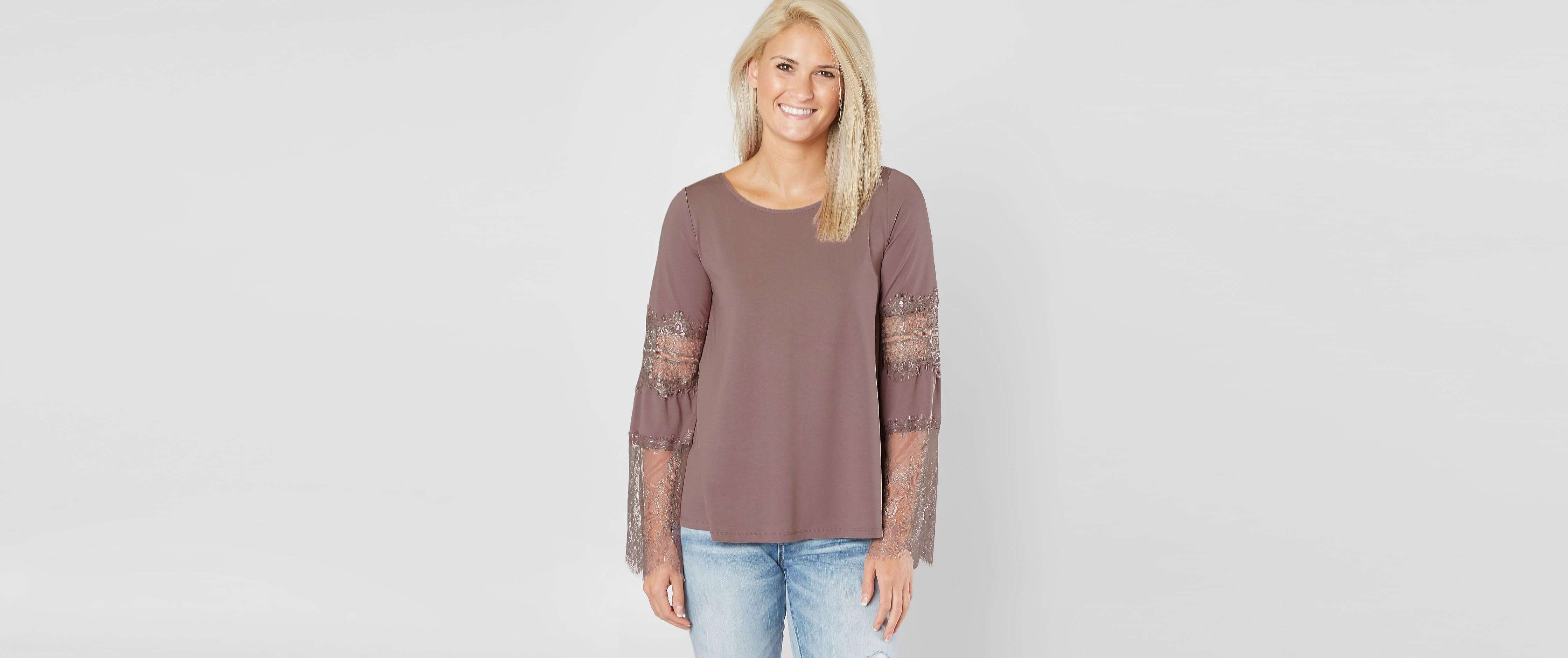 Image of Coco + Jaimeson Pieced Eyelash Lace Top