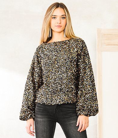 Willow &amp; Root Sequin Eyelash Top full right side view