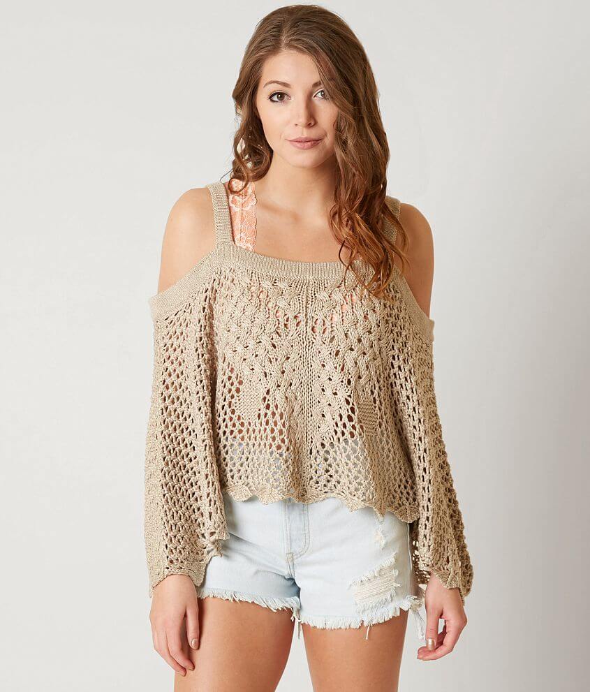Coco &#43; Jaimeson Cold Shoulder Sweater front view