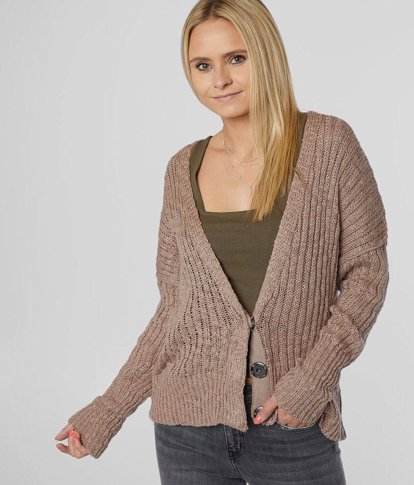 Coco &#43; Jaimeson Open Weave Cardigan Sweater front view