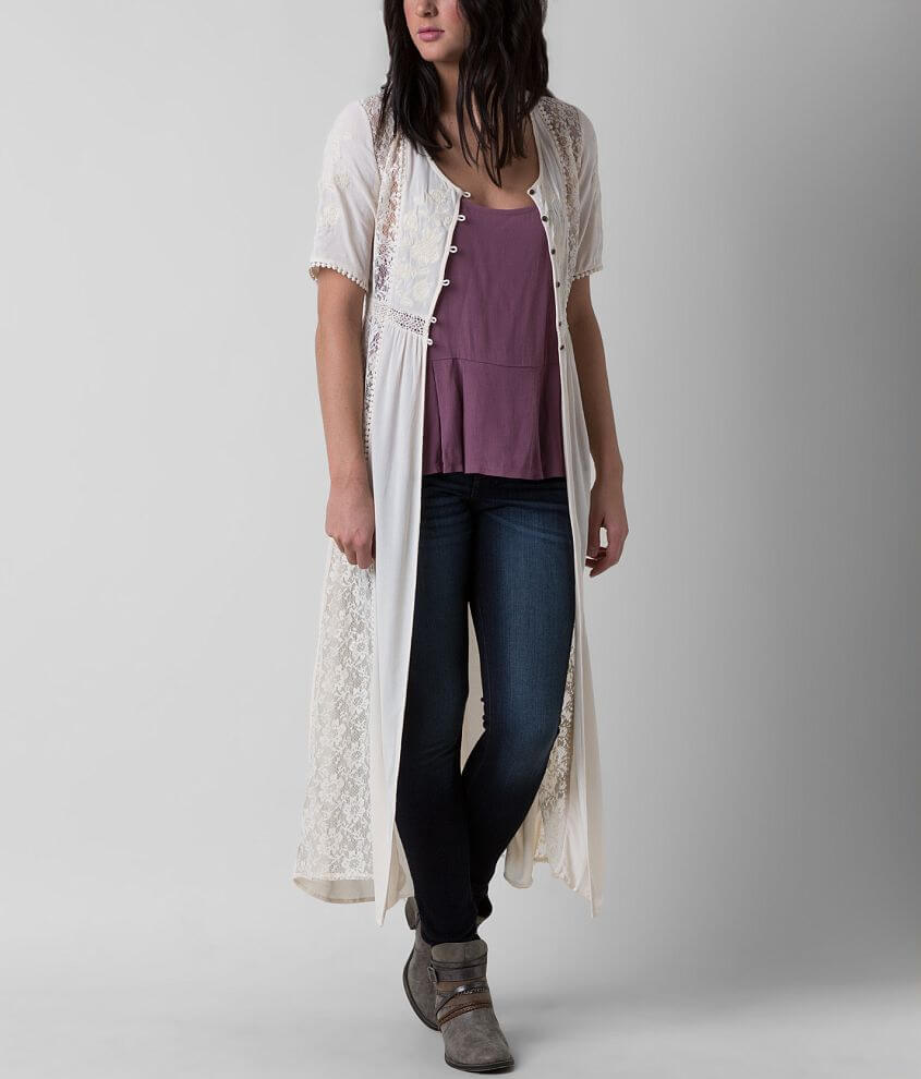 Coco &#43; Jaimeson Lace Duster Cardigan front view