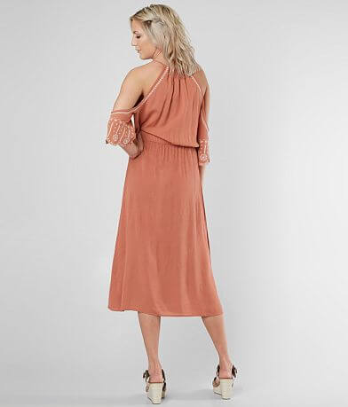 Coco + Jaimeson Cold Shoulder Wrap Dress back view