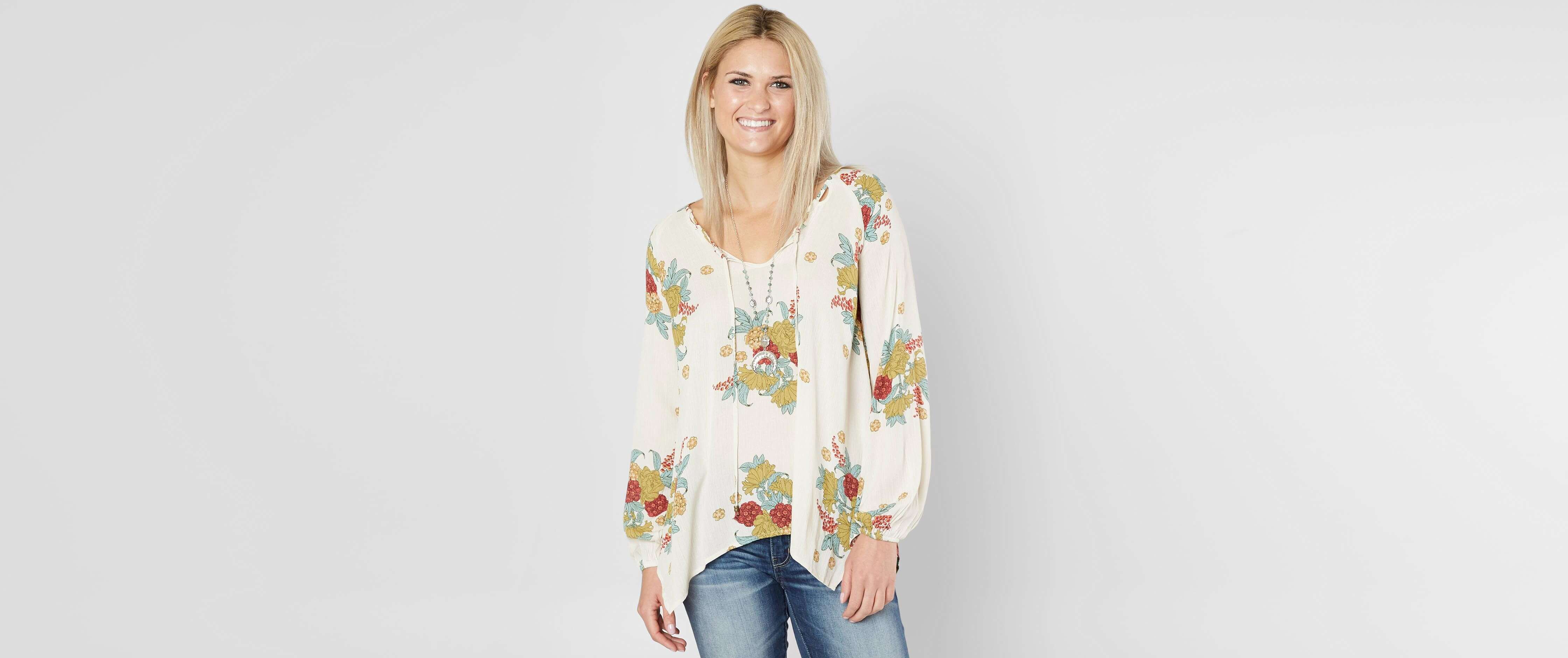 floral peasant blouse