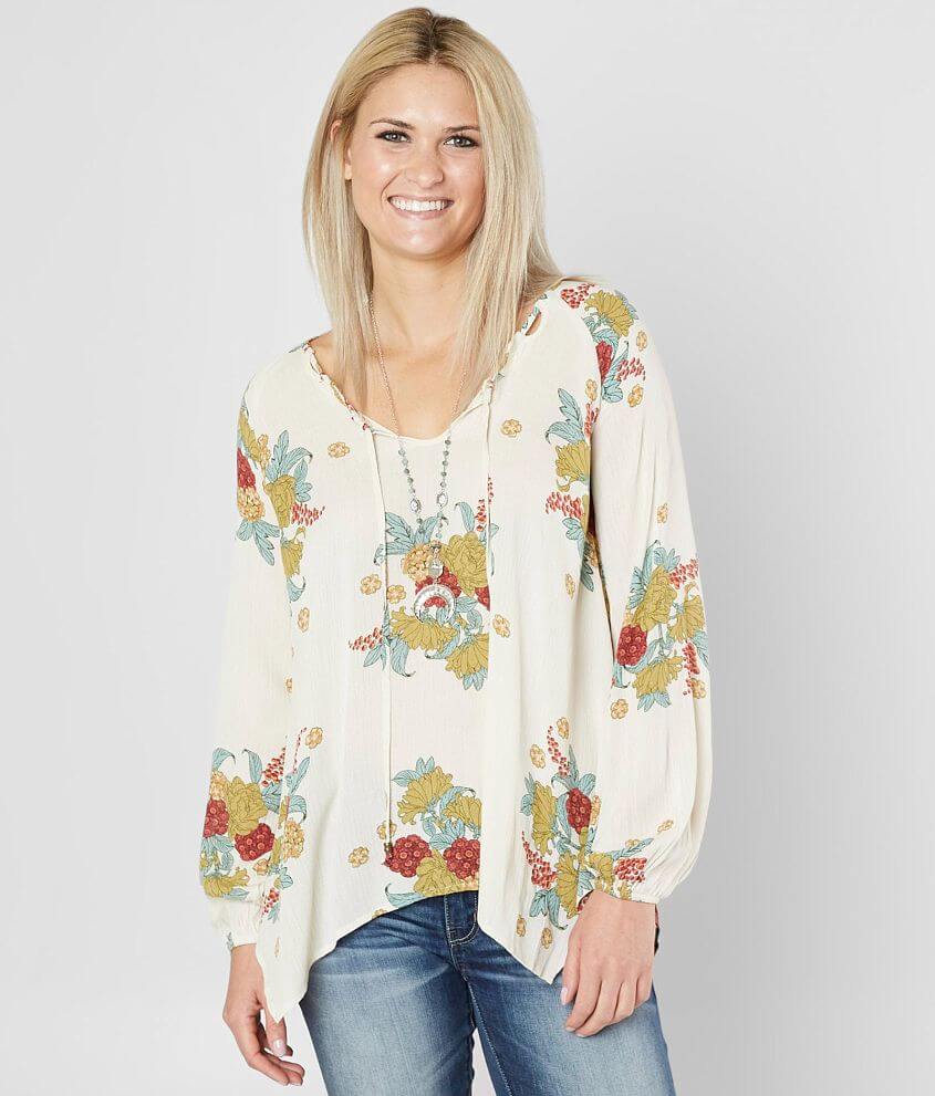 Coco &#43; Jaimeson Floral Peasant Top front view