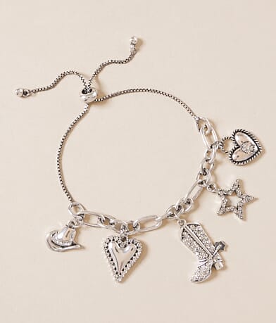 Sterling & Stitch Western Charm Bracelet front view
