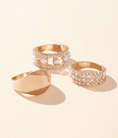 boutique by BKE 3 Pack Glitz Ring Set front view