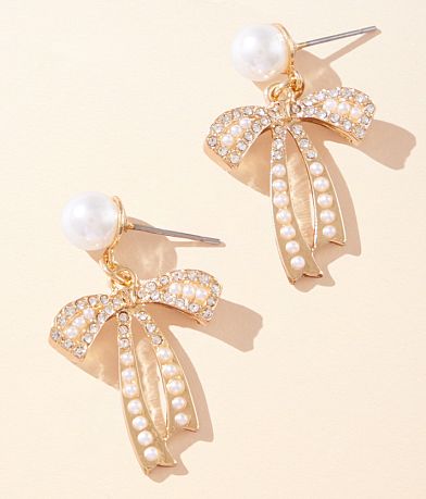 boutique by BKE Glitz Bow Earring front view