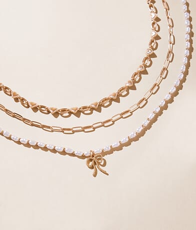 boutique by BKE 3 Pack Mixed Necklace Set front view