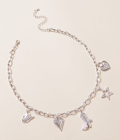 Sterling & Stitch Western Glitz Charm Necklace front view