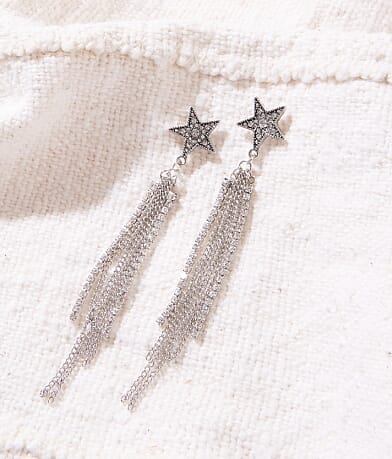 Sterling & Stitch Star Finge Earring front view