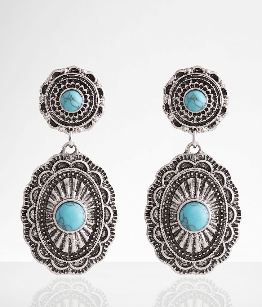 boutique by BKE Western Turquoise Earring front view