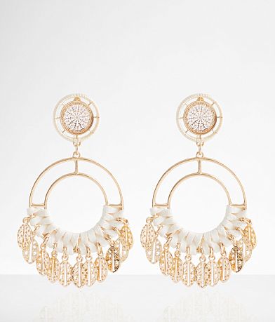 boutique by BKE Feather Filigree Earring front view