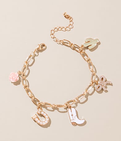 Sterling & Stitch Western Charm Bracelet front view