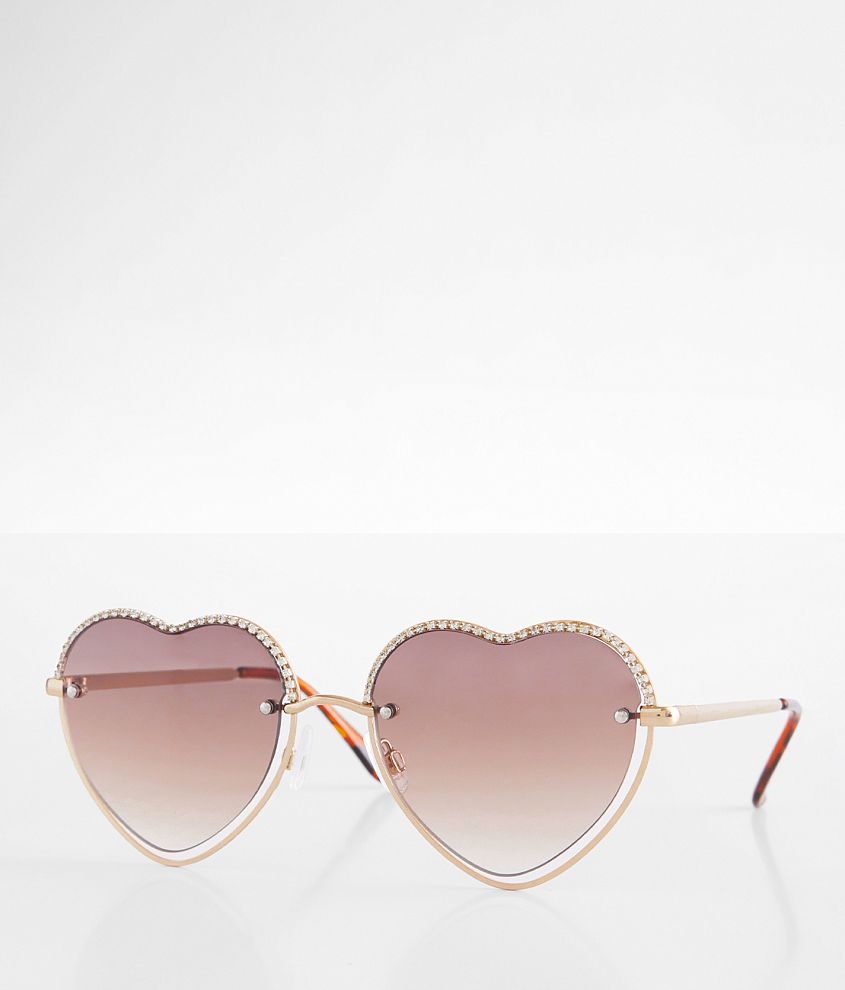 BKE True Love Glitz Heart Sunglasses