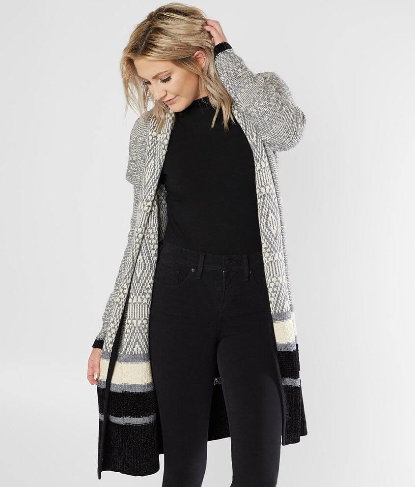 Daytrip Jacquard Cardigan Sweater - Women's Sweaters in Black Grey | Buckle