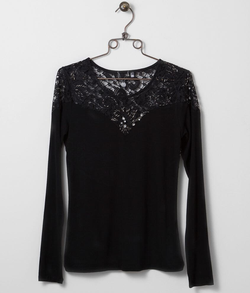 BKE Boutique Pieced Top - Women's Shirts/Blouses in Black | Buckle