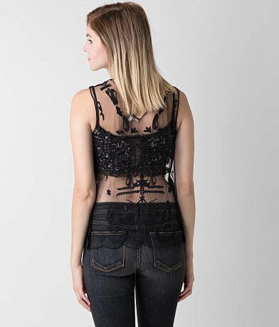 Gimmicks Embellished Sheer Tank Top back view
