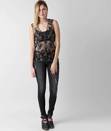 Gimmicks Embellished Sheer Tank Top misc detail 1 view