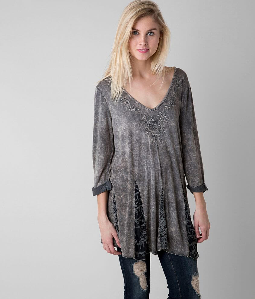 Gimmicks Washed Tunic Top front view