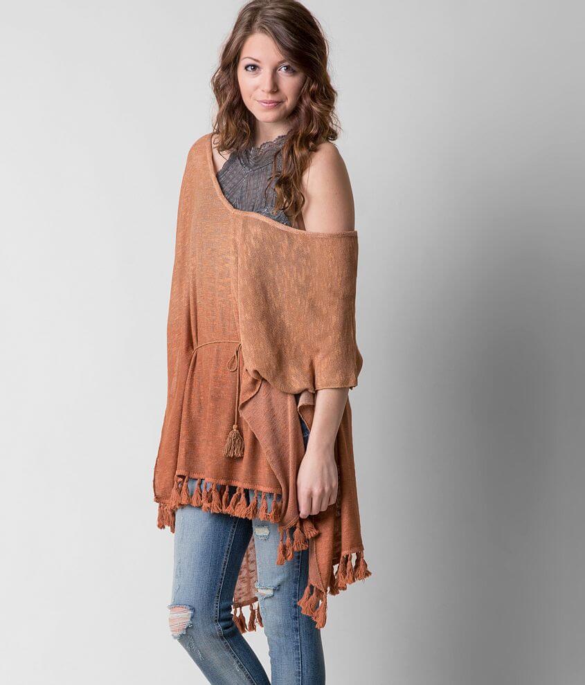 Gimmicks Open Weave Poncho front view