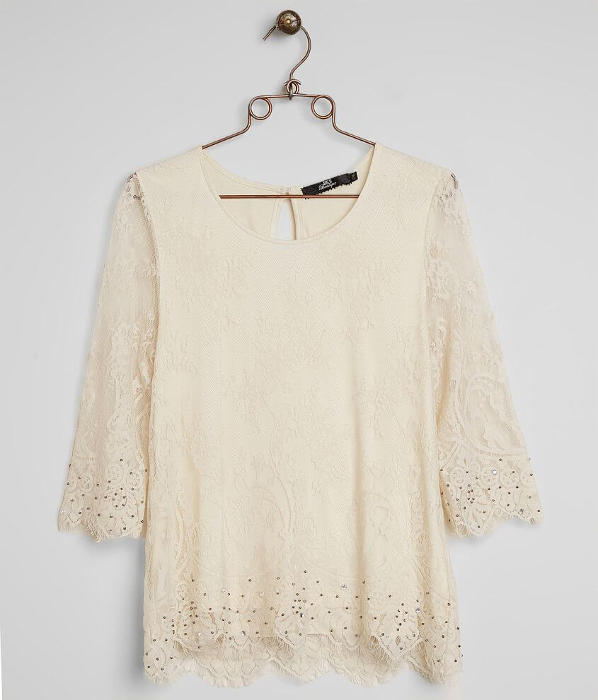 Image of BKE Boutique Eyelash Lace Top