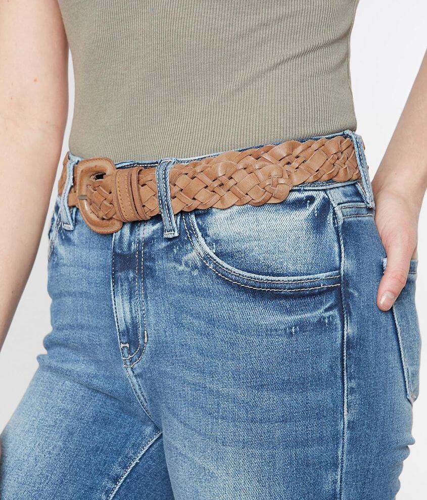 braided leather belt women