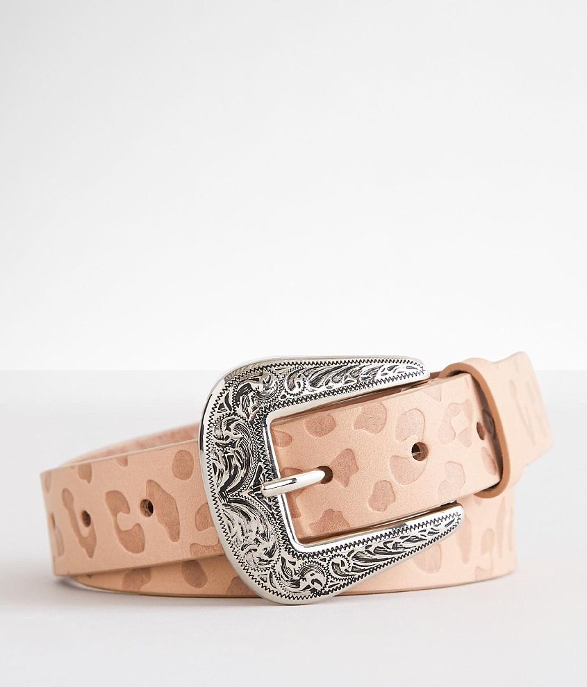 BKE Leopard Print Leather Belt front view