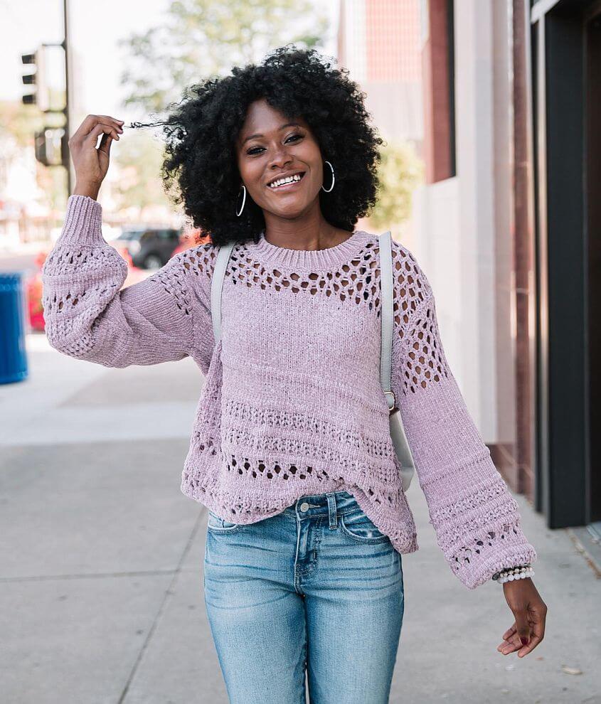 Willow &#38; Root Chenille Pointelle Sweater front view