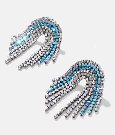 Feed Me Gems Mini Rainbow Fringe Earring front view
