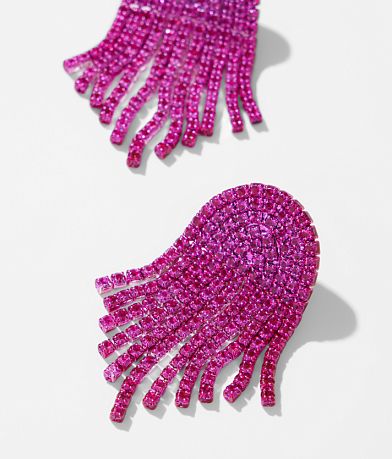Feed Me Gems Baby Rainbow Fringe Earring front view