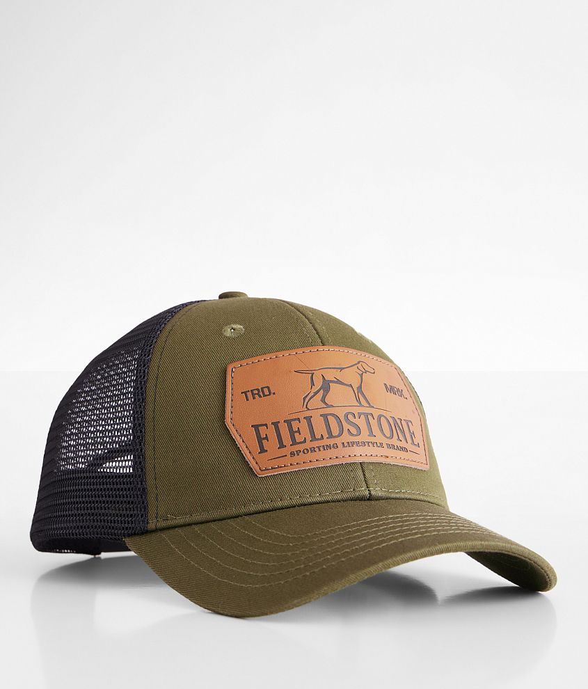 Fieldstone Leather Dog Patch Trucker Hat front view