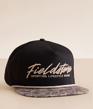 Fieldstone Script Camo Hat front view