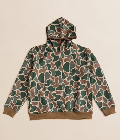 Roost Waterfowl Boys - Camo Hooded Sweatshirt front view